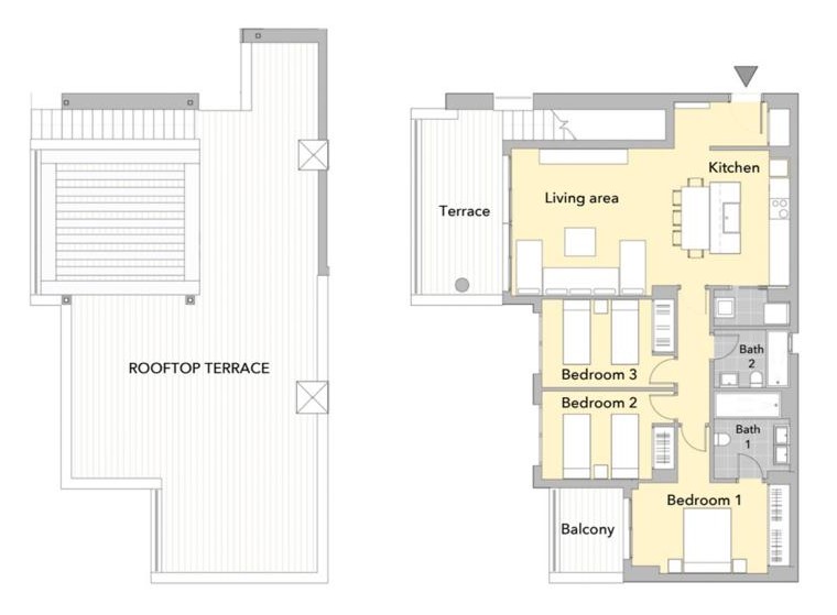 Contemporary Penthouse with Panoramic Sea Views in Alborada Homes, Benahavis floor plan